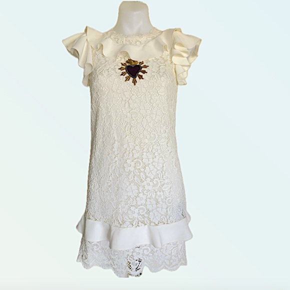 DOLCE & GABBANA Embellished corded lace mini dress - Picture 1 of 12